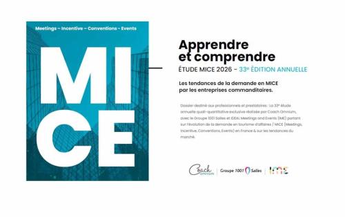 Résultat de la 33ème édition de l'Etude MICE 2026 Coach Omnium, Groupe 1001 Salles et IDEAL Meetings & Events (IME)