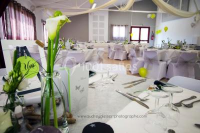 Miniature Location salle Le Crès (Hérault) - Domaine du Mas du Pont #19 Un couple en tenue de mariage pose devant un groupe de cavaliers alignés sur des chevaux dans un espace verdoyant.