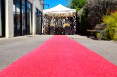 Miniature Location salle Baillet-en-France (Val-d'Oise) - Le Bon Temps #6 Plateaux de bouchées apéritives variées, incluant brochettes de tomates-mozzarella et autres amuse-bouches.