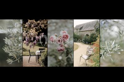 Miniature Location salle Treffléan (Morbihan) - Manoir de Randrecard #6 Paysages naturels avec lac entouré de forêts, sentiers boisés et ponton au bord de l'eau sous un ciel partiellement nuageux.