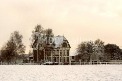 Miniature Location salle Namur (Province de Namur) - Le Domaine de L’Escaille #5 Structure gonflable noire avec cibles circulaires rouges et blanches, installée sur une pelouse en plein air.