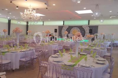 Assiette gastronomique avec un feuilleté garni, sauce, salade verte au parmesan et tomate cerise.