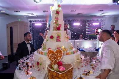 Miniature Location salle Coudoux (Bouches-du-Rhône) - Château Saint Hilaire #13 Un couple en tenue de mariage s'enlace dans un champ entouré d'oliviers sous une lumière douce.