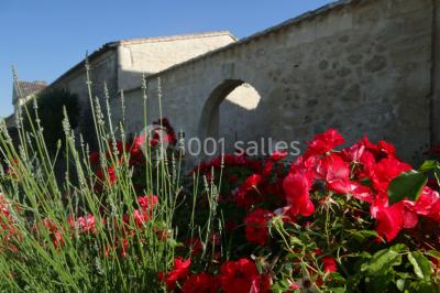 Miniature Location salle Saint-Philippe-d'Aiguille (Gironde) - Château d'Aiguilhe #17 Vue d'un lac entouré d'arbres au lever du soleil, avec des reflets sur l'eau et une légère brume.