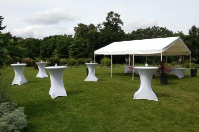 Miniature Damaxx Events #4 Sapin de Noël décoré de boules dorées et entouré de sacs cadeaux dans un magasin.