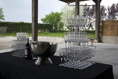 Assiette composée de foie gras, gelée, pain brioché, tranches d'orange, groseilles, jeunes pousses et graines noires.