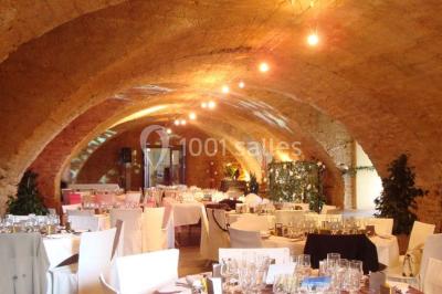 Miniature Location salle Pouilly-le-Monial (Rhône) - Domaine des Coteaux d'Or #29 Montgolfière verte posée sur un chemin de terre entouré de végétation sous un ciel nuageux.