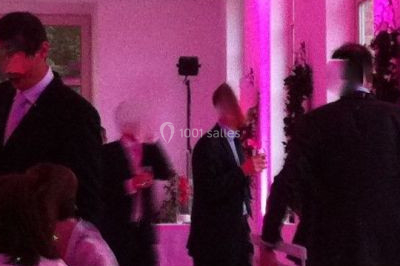 Miniature DJ Gagny (Seine-Saint-Denis) - Jour Précieux #6 Une femme en robe blanche joue de la harpe dans une salle décorée avec des plantes et des lumières.