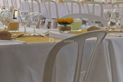 Miniature DJ Gagny (Seine-Saint-Denis) - Jour Précieux #12 Une femme en robe blanche joue de la harpe dans une salle décorée avec des plantes et des lumières.