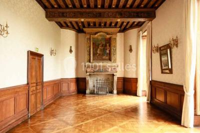 Miniature Location salle Lésigny (Seine-et-Marne) - Château de Lésigny #6 Feu d'artifice illuminant le ciel nocturne au-dessus d'un parc avec des spectateurs rassemblés sur une pelouse.