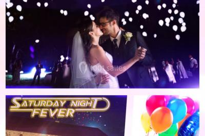 Image promotionnelle d'un DJ tenant une table de mixage, avec des textes sur l'animation d'événements en Vendée et Pays de…