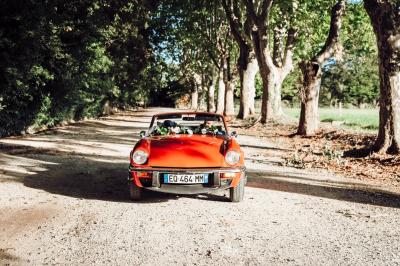 Miniature Location salle Miramas (Bouches-du-Rhône) - La Bambouseraie de Sulauze #88 Chambre lumineuse avec lit double, commode en bois, portant à vêtements, télévision et poutre apparente au plafond.