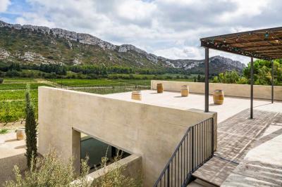 Miniature Location salle Eyguières (Bouches-du-Rhône) - Domaine du Vallon des Glauges #2 Un couple en tenue de mariage pose dans un champ d'oliviers sous une lumière douce.