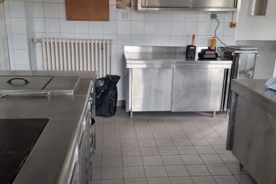 Des chèvres se tiennent près d'une clôture dans un champ herbeux entouré de barrières en bois.