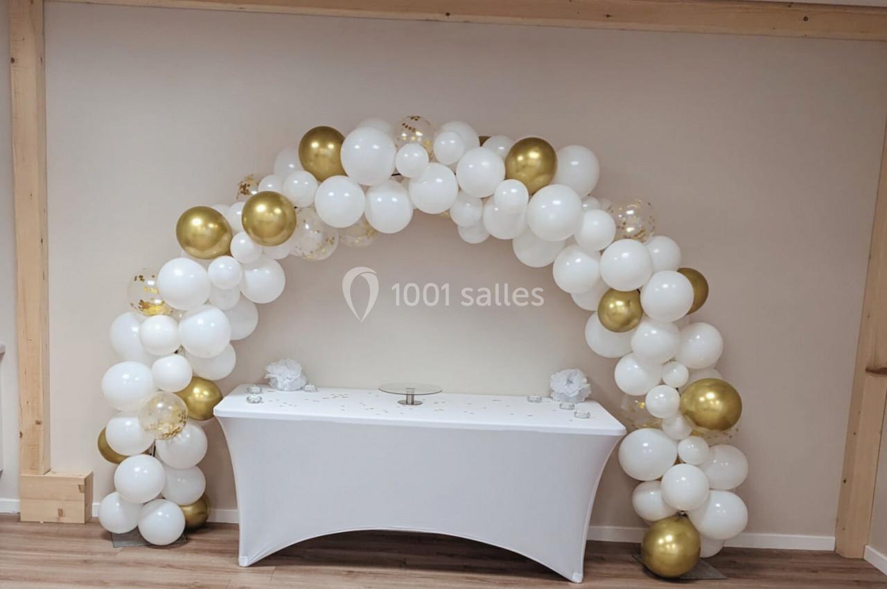 Arche de ballon blanc & doré