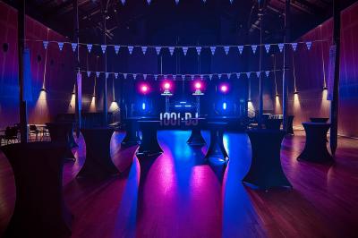 Miniature DJ Lyon (Rhône) - Prestige Event's #4 Foule dansant sous des jeux de lumière colorés lors d'une soirée festive en intérieur.