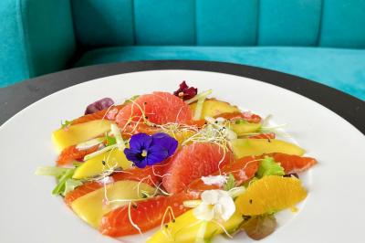 Miniature Saumon gravlax mangue et agrumes Salle de sport