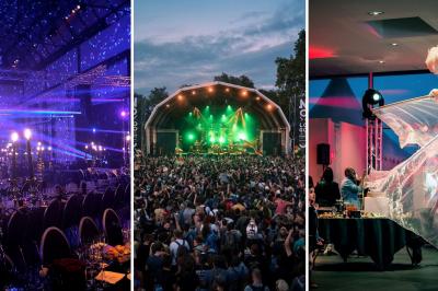 Miniature Animson #10 Deux tableaux scintillants représentant Charlie Chaplin et Marilyn Monroe sur une scène sombre.