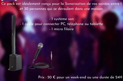 Liste de matériel d'effets spéciaux avec photos, descriptions et tarifs de location pour des événements.