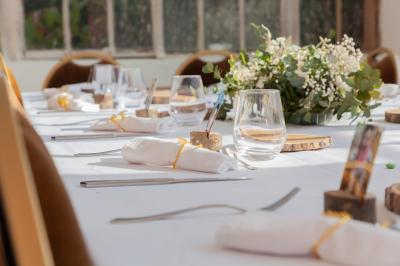 Salon ancien avec parquet en bois, mobilier classique, cheminée, miroir, coiffeuse et grande fenêtre avec rideaux roses.