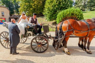 Salon ancien avec parquet en bois, mobilier classique, cheminée, miroir, coiffeuse et grande fenêtre avec rideaux roses.