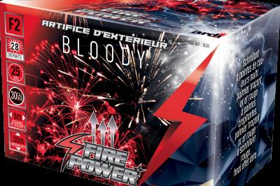 Boîte de feu d'artifice portable dorée avec illustrations de feux d'artifice et informations sur le produit.