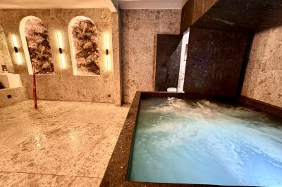 Miniature Location salle Paris 12 (Paris) - Villa Mandé #29 Salle de bien-être avec sauna vitré éclairé en bleu, projecteurs lumineux et ambiance tamisée.