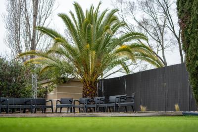 Plat gastronomique composé d'un morceau de viande nappé de sauce et d'un accompagnement de pommes de terre dressées…