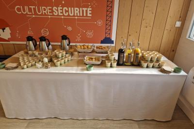 Miniature Traiteur Grigny (Essonne) - LCG Traiteur #46 Plat dressé avec une base de viande effilochée, purée de pommes de terre, feuilles de salade et sauce en décoration.