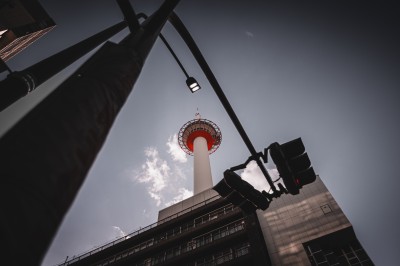 Femme assise dans une lumière tamisée, entourée de verres, regardant vers l'objectif.
