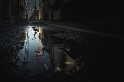 Chat tigré beige et brun bâillant, allongé sur un fauteuil bleu dans un intérieur lumineux.