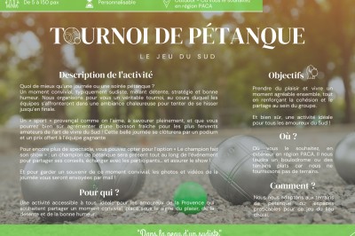 Une affiche promotionnelle décrivant une animation de quiz sur le thème de Noël, avec détails sur l'activité et les…