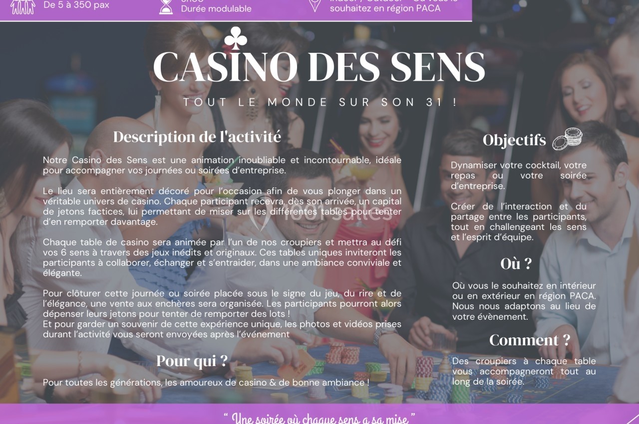 Un groupe de personnes souriantes autour d'une table de casino avec des jetons et des cartes.