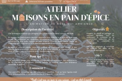 Une affiche promotionnelle décrivant une animation de quiz sur le thème de Noël, avec détails sur l'activité et les…