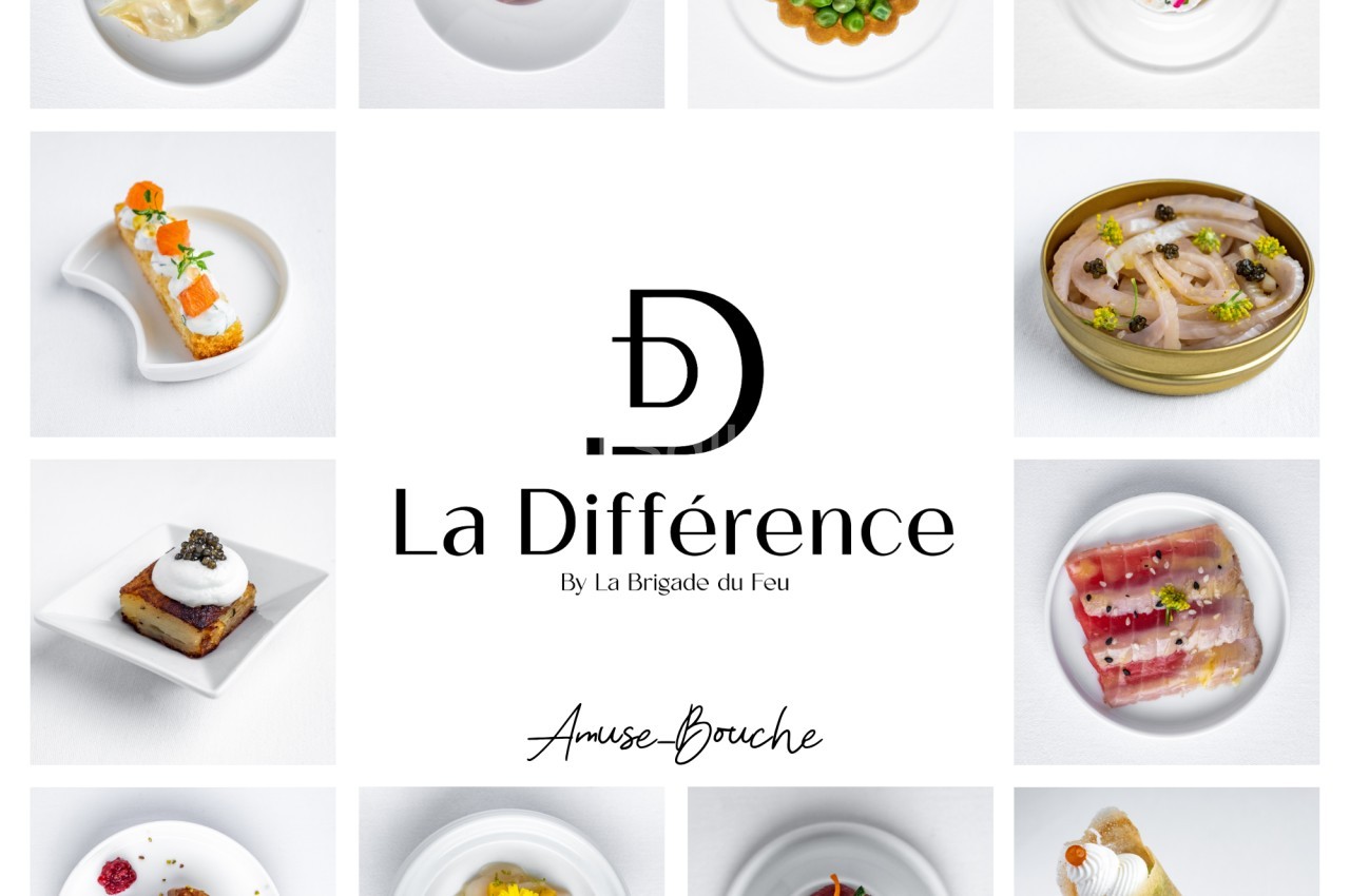 Assortiment d'amuse-bouches gastronomiques présentés individuellement sur des assiettes blanches.