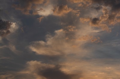 Femme souriante debout près d'un lac au coucher du soleil, entourée de végétation.