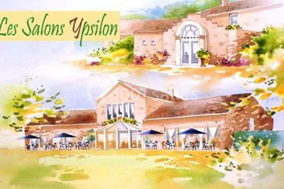 Miniature Location salle Flémalle (Liège) - Salons Ypsilon #21 Roses roses et blanches en gros plan devant une pelouse et des arbres verdoyants sous un ciel clair.